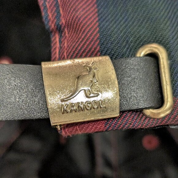 Kangol Red Tartan Plaid Baseball Cap with Gold Hardware Fall Winter Preppy - Picture 4 of 7